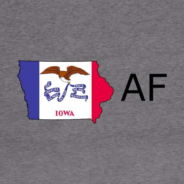 Iowa Flag State Outline AF (black) by Big Term Designs